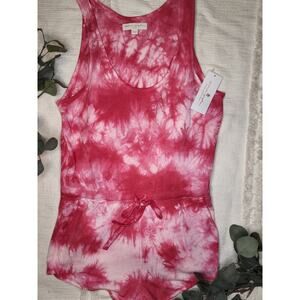 Spiritual Gangster Perfect Lounge Romper in Ruby Tie Dye